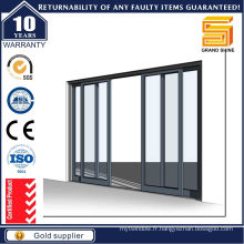 Porte coulissante multi-feuille en aluminium / porte coulissante multi-panneaux